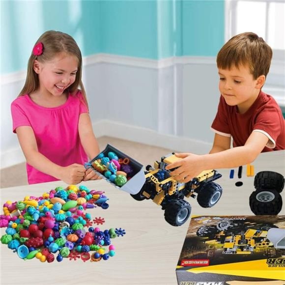 STEM Construction Toys-Bulldozer Building Kit,Front Wheel Loader,Top Engineering - Picture 3 of 6